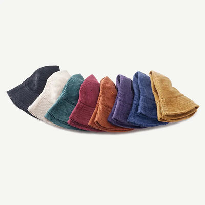 Street Style Corduroy Bucket Hats Blank Unconstructed Custom logo
