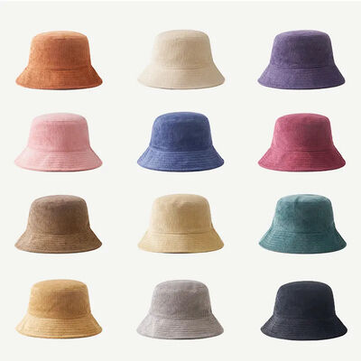 Street Style Corduroy Bucket Hats Blank Unconstructed Custom logo
