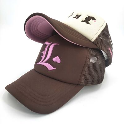 Personalize Sport Patterns Custom Embroidery Trucker Hats Skull Bone Hand Embroidered On Side 5 panel Snapback