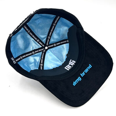 Cotton Suede 5 Panel Custom Hats Baseball Cap 3D Embroidery Rhinestone Detail Gorras