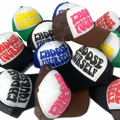 5 Panel 100% Polyester Mesh Trucker Hat Two Tone Custom logo 3d Puff Printing