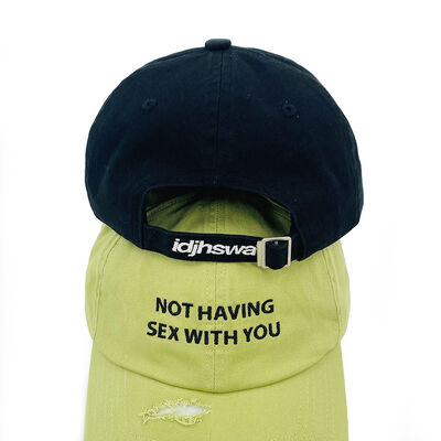 6 Panel Unstructured Distressed Cotton Dad Hat Vintage Embroidery Baseball Cap