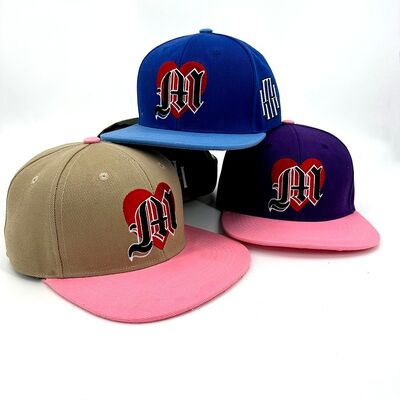Embroidered Snapback Hat 3D Custom Logo Men Women Sports Baseball Flat Brim Adjustable Cap