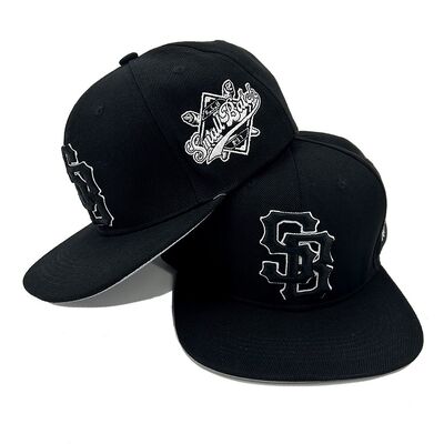3D Embroidery Snapback Caps Hip Hop Baseball Hat Flat Brim Custom 6 Panel Adjustable