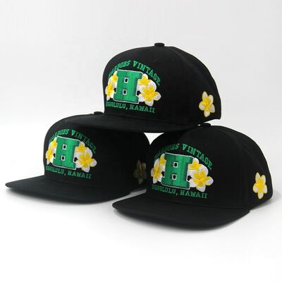 Hip Hop Custom 3D Embroidery Snapback Cap Baseball Hat Flat Brim Fitted Sports Adjustable