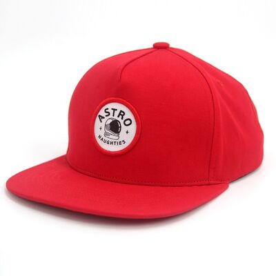 Custom Flat Brim 5 Panel Snapback Caps Embroidered Patch Structured Hat Adjustable