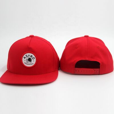 Custom Flat Brim 5 Panel Snapback Caps Embroidered Patch Structured Hat Adjustable