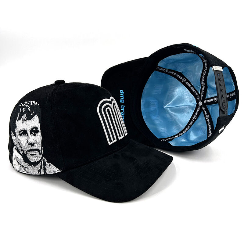 Custom Baseball Caps 3D Embroidery 5 Panel Suede Satin Lining Design Hat