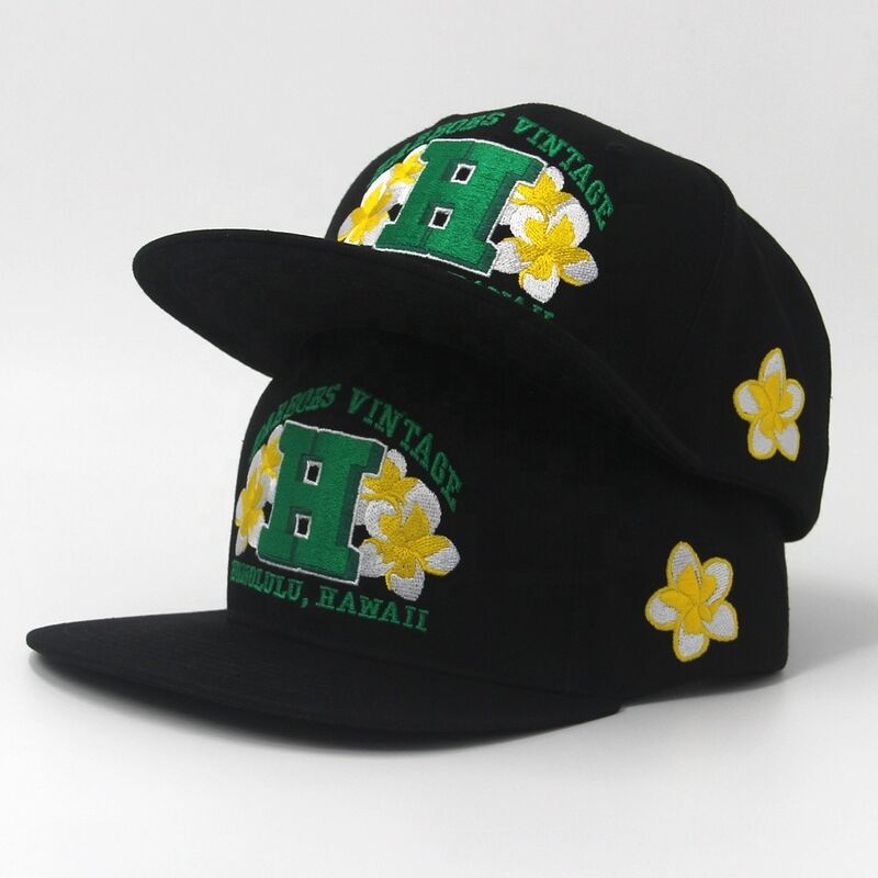 Hip Hop Custom 3D Embroidery Snapback Cap Baseball Hat Flat Brim Fitted Sports Adjustable